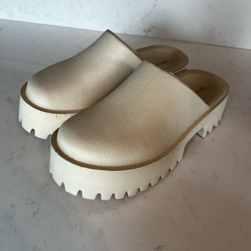 Jeffrey Campbell X Anthropologie Cream Platform Lug Clogge Clog Mule Size 8 - Picture 4 of 7